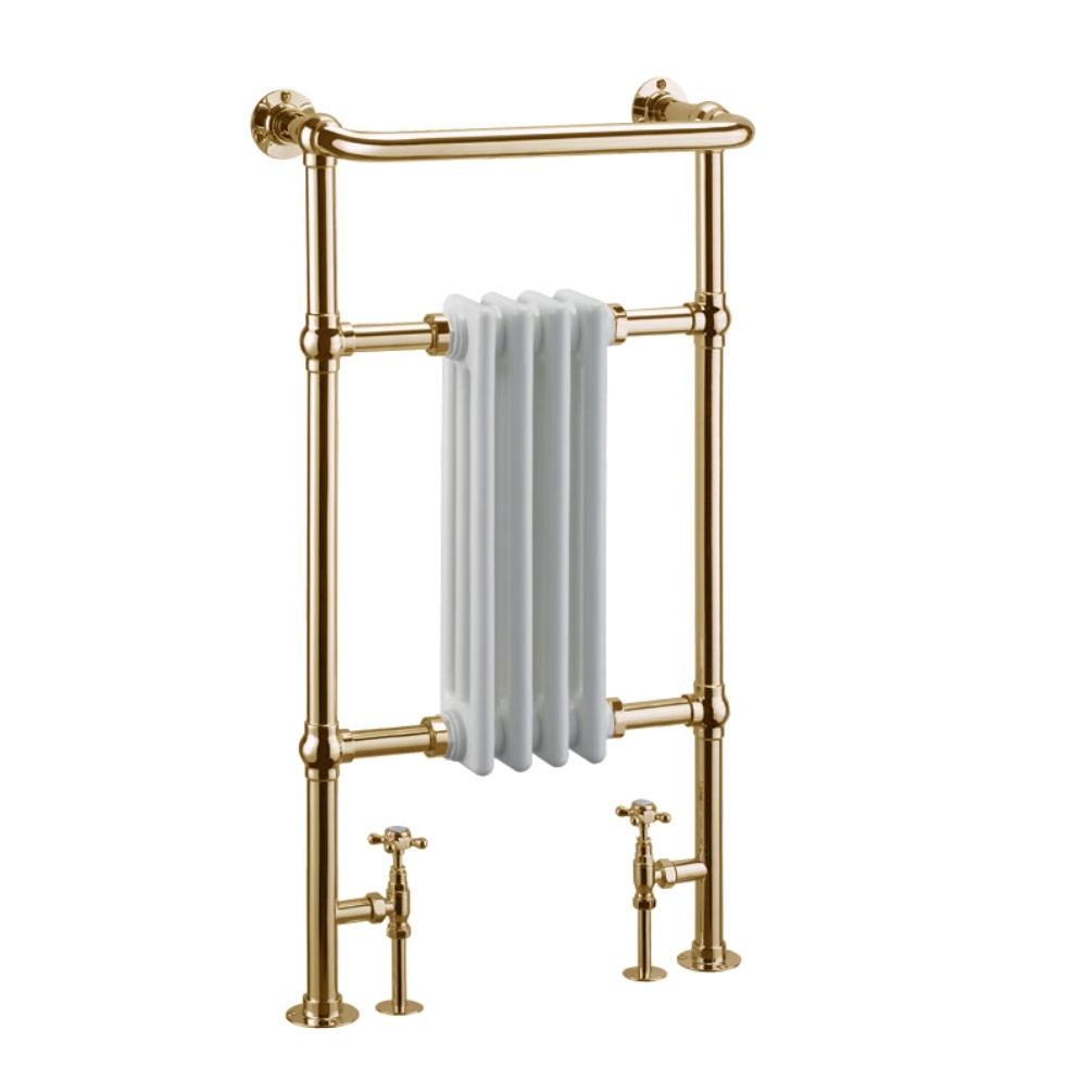 Product Cut out image of the Burlington Bloomsbury Gold Radiator